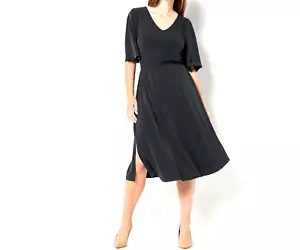 Girl With Curves Knit Midi Dress with Flutter Sleeve BLACK, XL - Picture 1 of 1