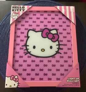 Hello Kitty W/Bows Framed LED Wall Art Light- 9.5"W x 11.5"H x 1.25"D - New! - Picture 1 of 4