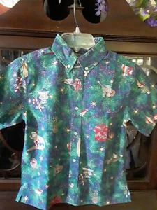 Reyn Spooner Boy's Mele Kalikimaka Hawaiian Christmas 2022 Navy Large Shirt - Picture 1 of 3