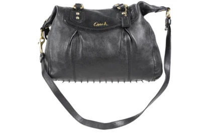 COACH Ashley Black Pebbled Leather Tote Shoulder Bag F20104 - Image 1 of 4