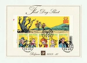 FRANQUIN Blatt Luxus Briefmarke Spirou Stempel Belgische Post 2008 FDS - Bild 1 von 2