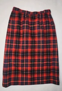 Vintage Pendleton Authentic Macinnes Tartan 100% Virgin Wool Plaid Midi Skirt - Picture 1 of 11