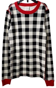 Hanna Andersson Pajama Top 14 Children's Shirt Long John Lumberjack Plaid Black - Picture 1 of 4