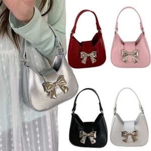 Women Bag Bow Crossbody Bag Small Handbag Aesthetic Shoulder Bag with Chain - Picture 1 of 12