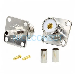 1x Conector de panel de 4 orificios hembra SO-239 UHF para cable LMR195 RG58 RG400 RG142 - Imagen 1 de 5
