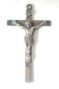 Lote Colgante Collar Cruz Rosario Católico Plata Esterlina 3.7 Gr De Colección 7/22 - Imagen 1 de 4