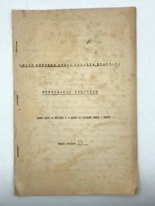 SOMALIA ITALIANA Notiziario politico riservato Regio Governo 1930 n. 7 Originale - Picture 1 of 7