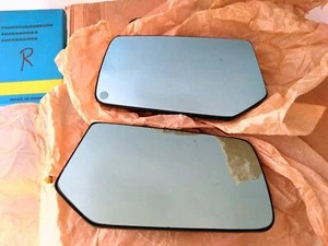 Mercedes W123 W116 R107 Mirror Glass Lens Tinted Blue 2pcs L + R GERMANY Manual - Imagen 1 de 10