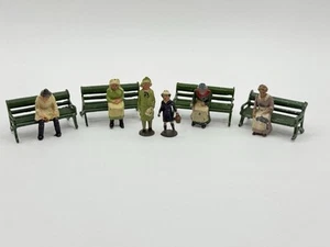 J. Hill & Co Park Benches & Sitting & Standing Figures VTG Lot Of 10 Pieces EUC - Picture 1 of 21