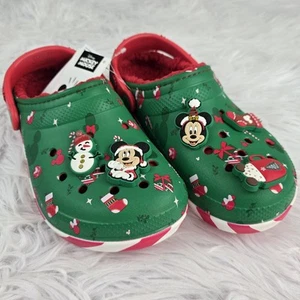 Crocs Mickey Mouse Christmas Holiday Lined Clogs Men's Size 8 Women's Size 10 - Picture 1 of 4