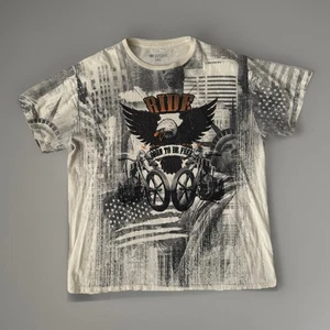 Buffalo Outdoors Born To Be Free Motorrad All Over Print T-Shirt Herren XXL - Bild 1 von 2