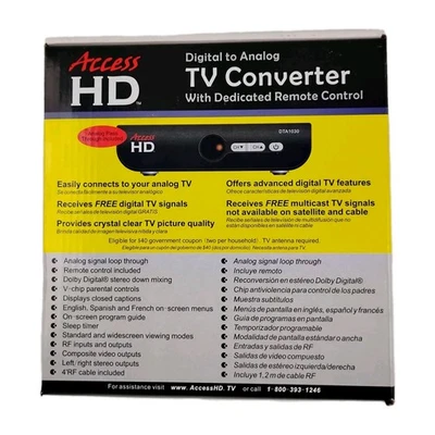 Access HD Digital to Analog TV Converter DAC with Remote Model (DTA1030D) - Image 1 of 4