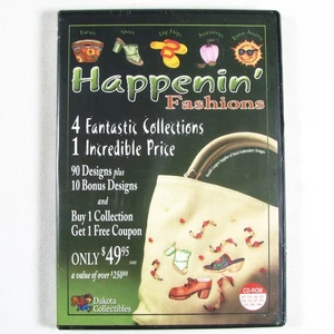 Dakota Collectibles Happenin Fashions CD-ROM Embroidery Designs 100 Designs B96 - Picture 1 of 5