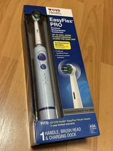 NEW CVS Easy Flex Pro Premium Rechargeable Toothbrush w/ Charging Dock - Picture 1 of 5