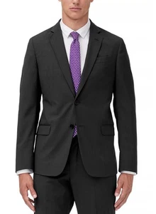 Armani Exchange Mens Slim Fit Wool Micro Stripe Suit Jacket 46 Regular Charcoal - Picture 1 of 3