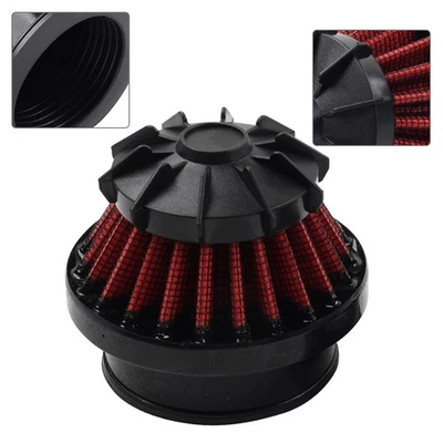 Filtro de admisión de aire rojo modificado con abrazadera purificador de aire para motocicleta 50/35/42/48 mm Foto 1 de 4