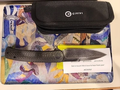 Civivi Cetos 框架锁 C21025B-DS1 大马士革钢斜纹碳纤维 — 第 1/4 张图片