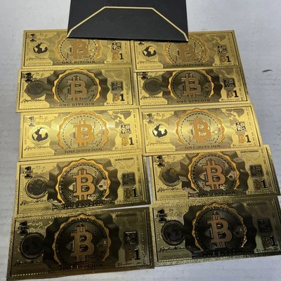 Bitcoin золотой банкноты лот из 10 - Изображение 1 из 4