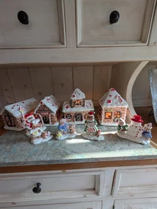Rare Vintage Lighted Ginger Bread Houses Santa Chalet Workshop Post Office Barn - Picture 1 of 18