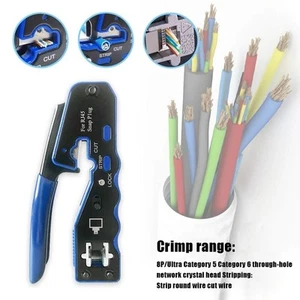 Clamping Network Cable Pliers Non-slip Cable Crimper Ethernet Wire - Afbeelding 1 van 8