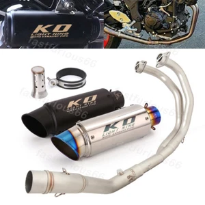 Full Exhaust System Muffler Front Link Pipe 51mm For Yamaha YZF R25 R3 MT03 MT25 - Picture 1 of 14
