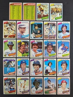 Juego de béisbol 1980 Topps Break 24 tarjetas Ozzie Smith Eddie Murray Foto 1 de 3