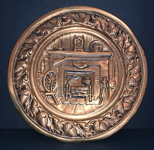 Vintage Coppercraft Guild Wall Plate Colonial Cabin Country Hearth 10.5 in - Picture 1 of 4