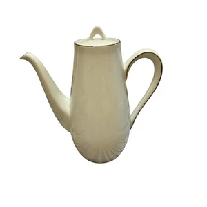 Style Home Fine China Platinum Ring Vintage Mid Century Modern Tea Coffee Pot - Picture 1 of 11