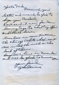Zeke Bonura White Sox 30s/40s hand written autographed letter postmarked 1976. - Picture 1 of 2
