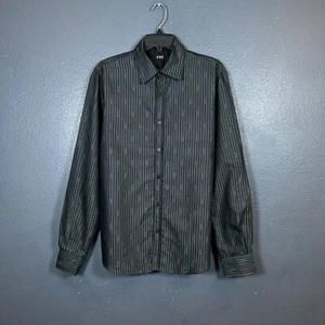 C.N.C Costume National 48 men’s black gray striped long sleeve button up shirt - Picture 1 of 10