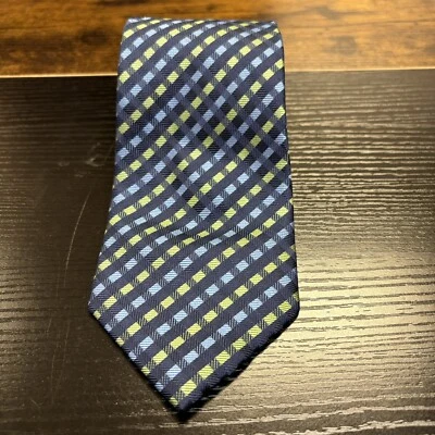 Corbata de diseñador Kenneth Roberts platino para hombre 100 % seda azul verde usada en excelente estado Foto 1 de 4