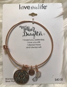 ¡NUEVO! - Pulsera Love This Life Acero Inoxidable Dije Ajustable Madre/Hija - Imagen 1 de 8