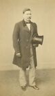 Homme Elegant Man Top Hat Haut-de-forme Mode Fashion old CDV Photo 1870'