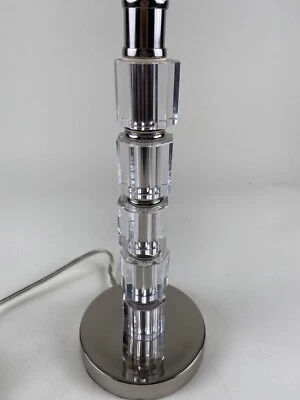 Abajur de mesa moderno contemporâneo vidro empilhado cromo cristal - Imagem 1 de 4