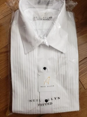 Neil Allyn белый мужской смокинг рубашка средний 32/33--совершенно новый - Изображение 1 из 4