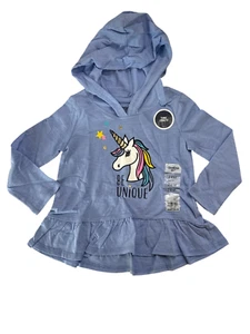 Felpa con cappuccio tunica Oshkosh B'Gosh bambina ragazza essere unica unicorno peplo taglia 24M - Foto 1 di 1