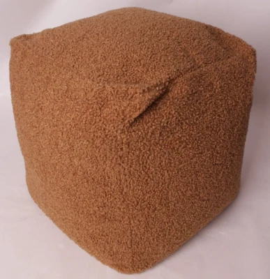 Pottery Barn 17x17x18 Cube cover: Teddy tobacco brown, slipcover ONLY, no insert - Image 1 of 2