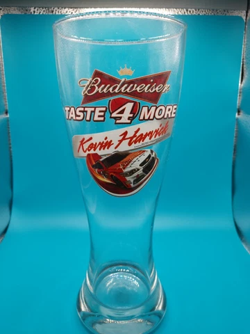 Budweiser NASCAR Taste 4 More Kevin Harvick 8.5 Pilsner 20oz Beer Glass Cover