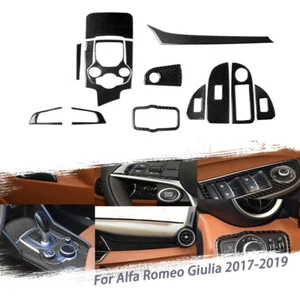 13Pcs Carbon Fiber Full Set Interior Cover Trim For Alfa Romeo Giulia 17-19 Car - Bild 1 von 7