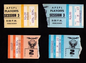 1978 Detroit Caesars Professional Softball 4 PLAYOFFS WORLD SERIE TICKET STUBS - Bild 1 von 2