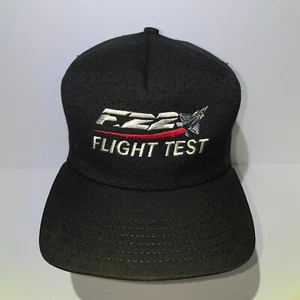 F22 Flight Test Hat Vintage Black Strapback AADCO Raptor Jet Fighter - Picture 1 of 7