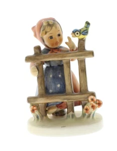Hummel Goebel Figurine Signs of Spring 203 Little Girl at the Fence with Bird - Picture 1 of 9