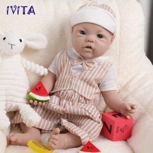IVITA 17'' Unpainted Silicone Reborn Baby BOY Blank DIY Silicone Doll Infant - Picture 1 of 10