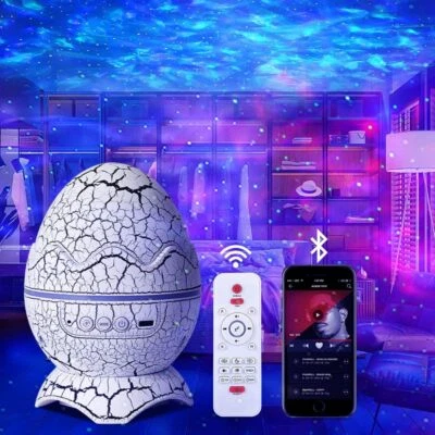 Dinosaurier Eier LED Sternenhimmel Projektor Bluetooth Galaxy Musik Nachtlicht. - Bild 1 von 4
