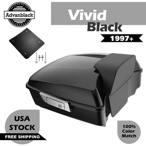 Advanblack Vivid Black Rushmore Chopped Tour Pak Pack Fits 97+ Harley/Softail - Picture 1 of 13