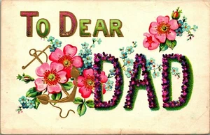 Großbrief Blumengrüße an lieben alten Papa geprägt 1909 DB Postkarte E4 - Bild 1 von 2