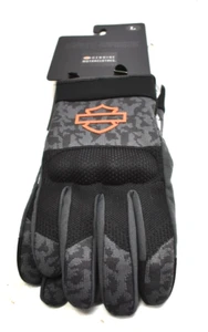 Harley Davidson Men's Dyna Knit Mesh Gloves Camo Blackened Pearl 98136-23VM L - Picture 1 of 5