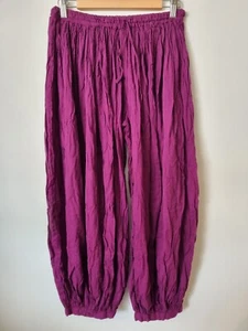 NEW SRISHTI Purple 100% Cotton Harem Trousers Size Medium W30-36 L36" - Picture 1 of 8