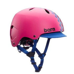 bern Comet Kids' Helmet - Magenta Checker Graphics