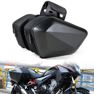2PCS 30L Motorbike Saddle Bag Riding Helmet Storage Hard Shell Waterproof Bag - Picture 1 of 9